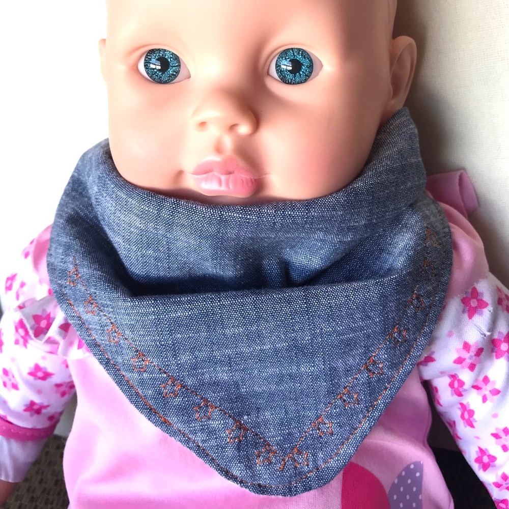 Bandanna Bib with Flannel Backing
